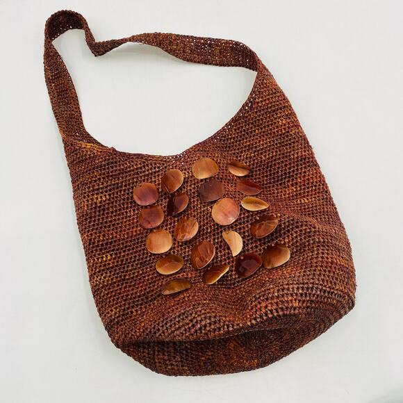 Helen Kaminski raffia Shell brown shoulder bag - Picture 1 of 4